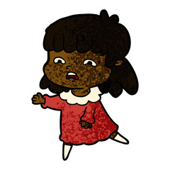 cartoon worried woman