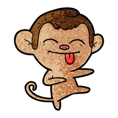 Obraz na płótnie Canvas funny cartoon monkey pointing