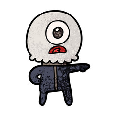 cartoon cyclops alien spaceman