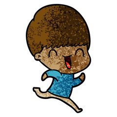 happy cartoon boy