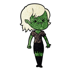 annoyed cartoon vampire girl