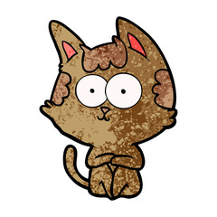 happy cartoon cat