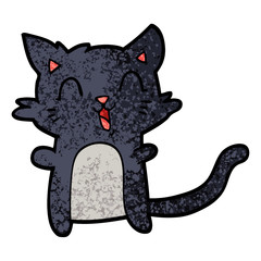 cartoon happy cat