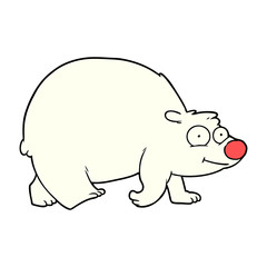 happy polar bear walking