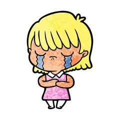 cartoon woman crying