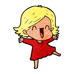 cartoon laughing woman