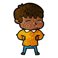 cartoon curious boy