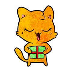 happy cartoon cat