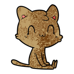 cartoon happy cat