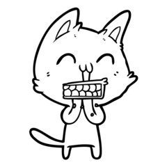 happy cartoon cat