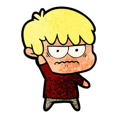 annoyed cartoon boy