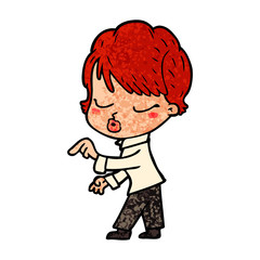 cartoon woman with eyes shut