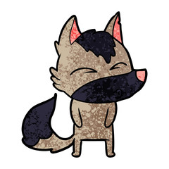 cartoon wolf pouting