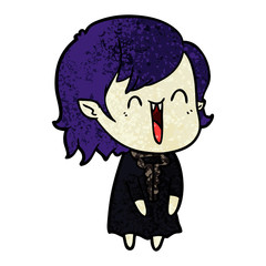 cute cartoon happy vampire girl