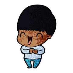 happy cartoon boy
