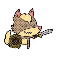 friendly cartoon wolf viking