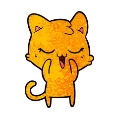 happy cartoon cat