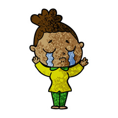 cartoon crying woman