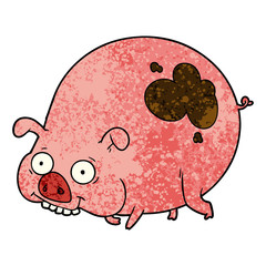 cartoon muddy pig