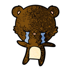Obraz premium crying bear cartoon character