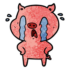 crying pig cartoon