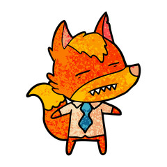 office worker fox cartoon character