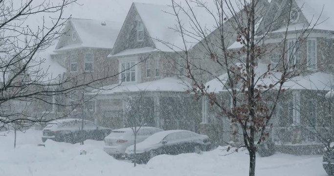 B-roll type footage of a brutal winter snow with record accumulation.