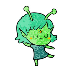 Fototapeta premium cartoon alien girl