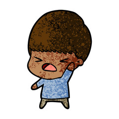 cartoon stressed man