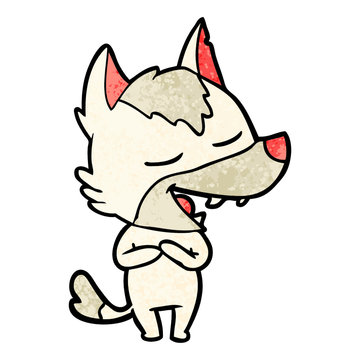 cartoon wolf laughing