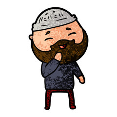 cartoon happy bearded man