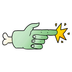 cartoon zombie hand pointing