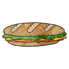 cartoon baguette sandwich