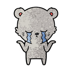 crying bear cartoon character