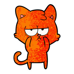 bored cartoon cat