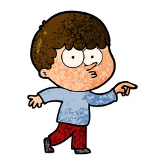 cartoon curious boy