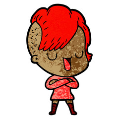 cute cartoon girl with hipster haircut