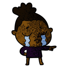 cartoon crying woman