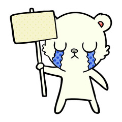 sad little polar bear cartoon