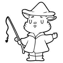 cartoon cat fisherman