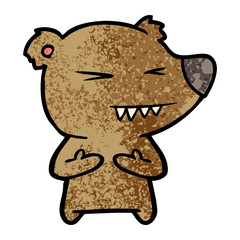 angry bear cartoon