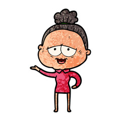 cartoon happy old lady