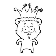 laughing teddy  bear cartoon wearing hat