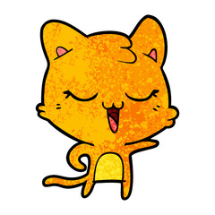 happy cartoon cat
