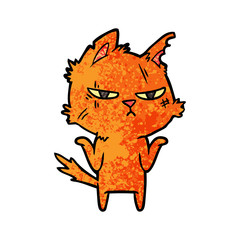 tough cartoon cat
