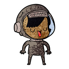 cartoon astronaut woman