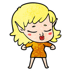 pretty cartoon elf girl