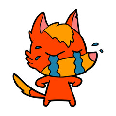 sad little fox cartoon character