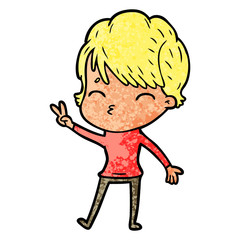 cartoon woman thinking