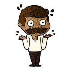 cartoon man with mustache shocked